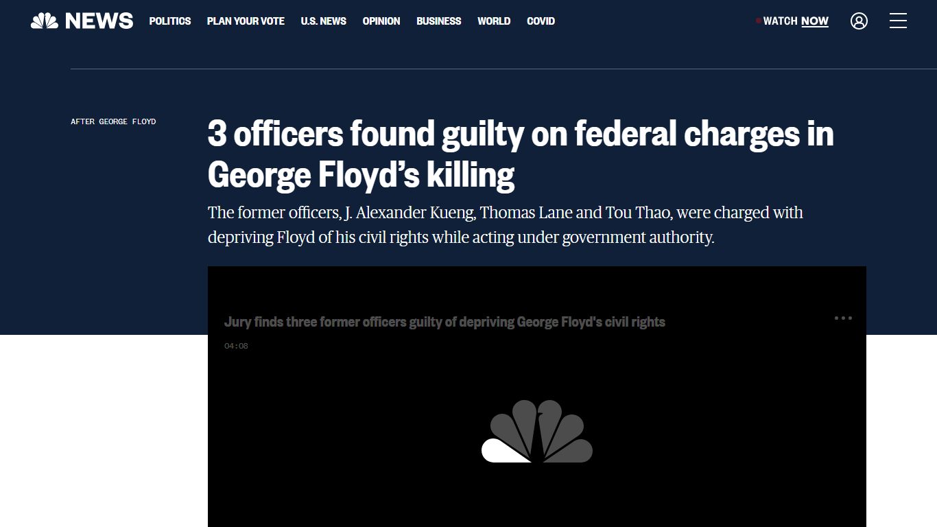 3 officers found guilty on federal charges in George Floyd’s killing